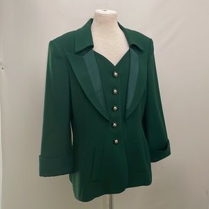Roma DeLana Emerald Green Tuxedo Style Blazer